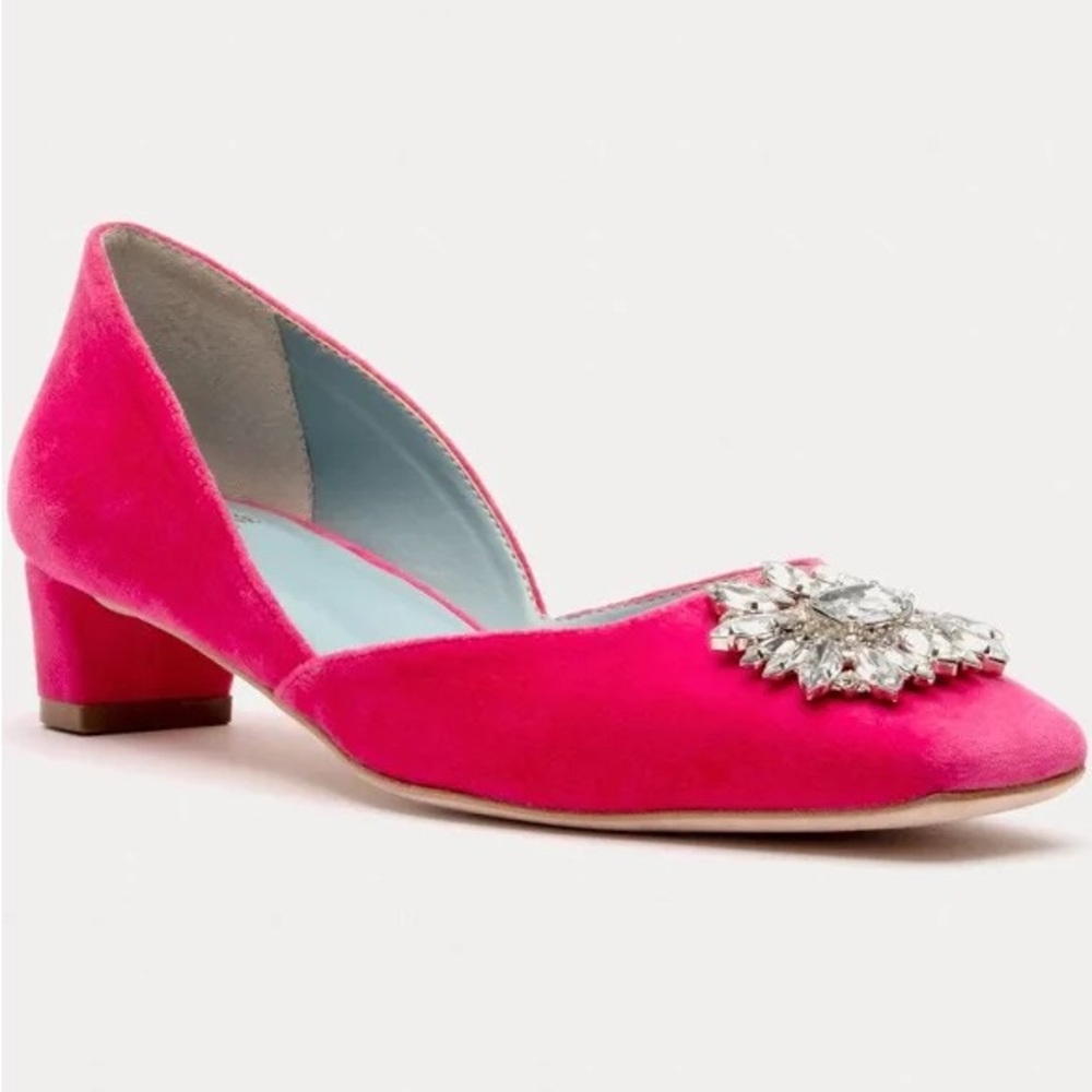 Frances Valentine Pink Heels with Crystal Embellishment